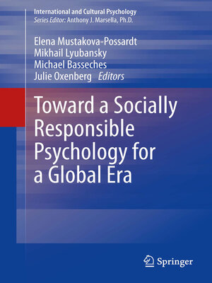 cover image of Toward a Socially Responsible Psychology for a Global Era
